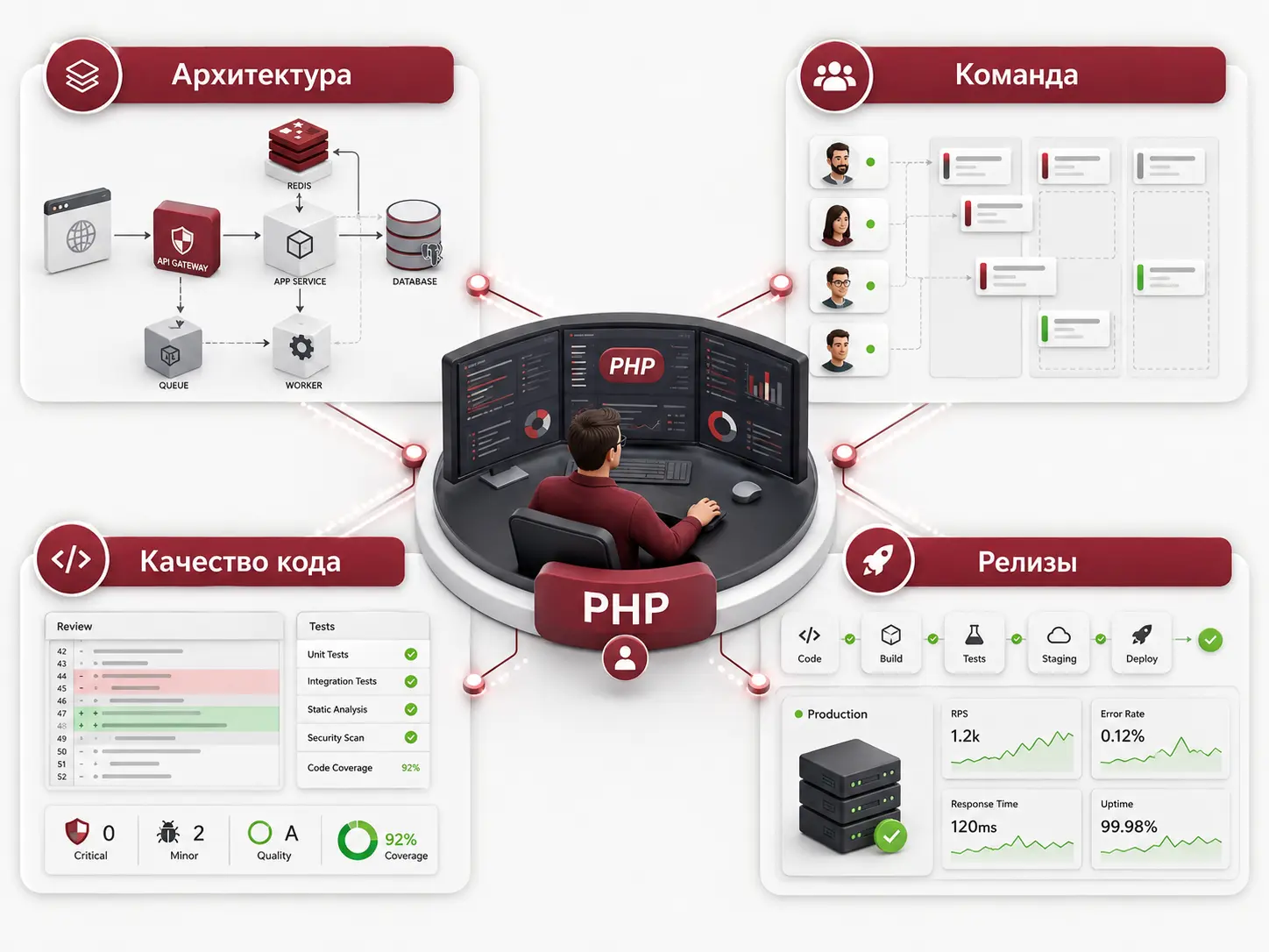 Зоны ответственности PHP TeamLead: архитектура, команда, качество и релизы